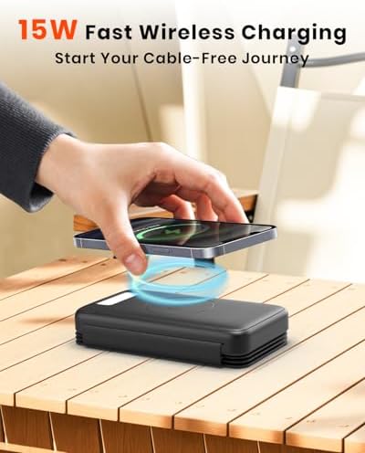 Ultimate FEELLE Solar Power Bank – 27,000 m Ah High-Capacity Wireless Charger with 4 Efficient Solar Panels, 22.5 W Fast Charging, Dual USB-C Ports, Ideal for Outdoor Adventures and All Smartphones – Stay Connected Anywhere