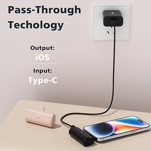 Compact 5000 m Ah Portable Phone Charger for i Phone – 2-Pack MFi Certified Power Bank with Built-in Cable for Rapid Charging – Lightweight, Travel-Ready External Battery for i Phone 14/13/12/11/XR/X/SE/8/7/6 Pro Max – Ultimate Convenience and Dependability