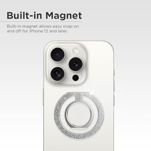 Magnetic Phone Grip Ring Stand for i Phone 16 Series – Premium Gold Kickstand Holder for Mag Safe Compatibility – Effortless Attachment for Hands-Free Streaming & Meetings – Versatile Design with Metal Stickers for Non-Mag Safe Phones – Lifetime Warranty & 30-Day Money Back Guarantee