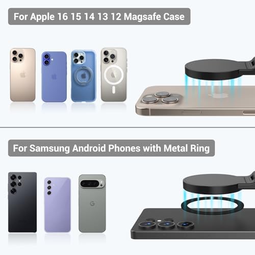 Universal Magnetic Airplane Phone Holder – 360° Rotatable & Adjustable Travel Mount for i Phone 16/15/14/13 – Compact, Foldable Stand for Enhanced Accessibility in Airplanes, Kitchens & Workspaces – Essential Travel Companion for Hands-Free Navigation & Streaming