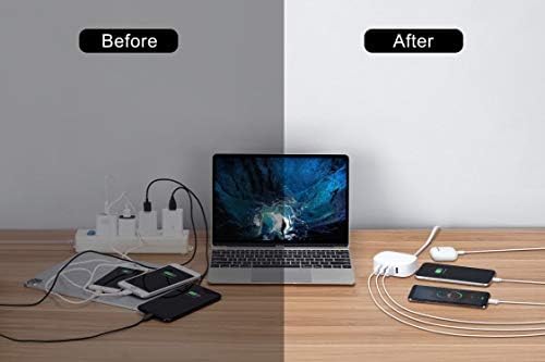 BULL 4-Port USB Fast Charging Station with 6 ft Cable – UL Listed Multi-Device Charger for Seamless Power Supply at Home & Office, Sleek White Design Perfect for Modern Smartphones and Tablets, Reliable & Efficient Charging Solution for Busy Lifestyles