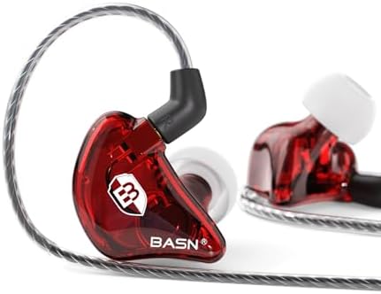 BASN Bsinger PRO Hybrid Dual Driver In-Ear Monitors with Detachable MMCX Cables – Premium Sound Isolating Earbuds for Musicians and Audio Professionals – Lightweight, Ergonomic Design for Extended Comfort and Versatile Device Compatibility – Enhanced Audio Clarity for Studio and Stage Performance