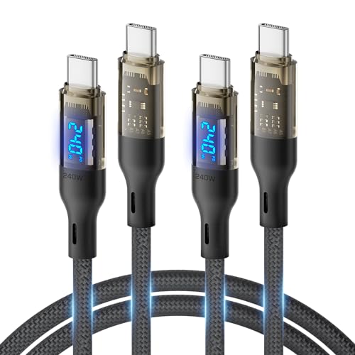 Transform Your Charging Setup with SOOPII 240 W USB C to USB C Cable – 10 ft Durable Power Cable Featuring LED Display for Fast Charging Mac Book Pro, i Phone 16/15 Pro Max, Galaxy S23 Ultra & More – High-Performance, Versatile Design for All Devices