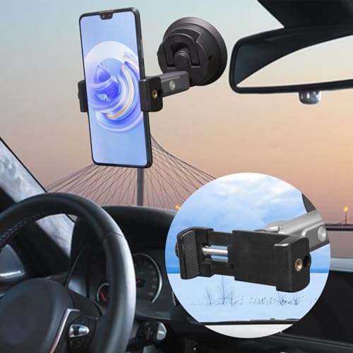 Versatile Suptig Universal Car Mount for Smartphones, Go Pro, Action Cameras & DSLRs – Robust Suction Cup Holder for Windshield & Dashboard Stability – Effortless Setup with Adjustable Angles for Optimal Capturing – Ideal Companion for Adventurers and Travelers