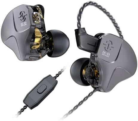 CCZ DC03 Hi-Fi Gaming IEMs: Immersive Deep Bass Wired Earbuds with Detachable Mic for Ultimate Gaming and Music Experience, Ergonomic Noise Cancelling Design for Exceptional Audio Clarity and Broad Device Compatibility