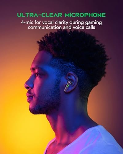 Elevate Your Gaming Experience with Black Shark Wireless Gaming Earbuds – Hi-Fi Stereo Sound, IPX5 Waterproof Design, Noise-Cancelling Microphone, and Quick Charging Case for Ultimate Convenience and Performance on i Phone & Android Devices