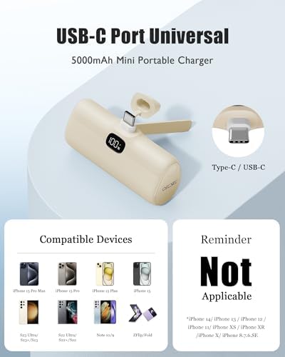 Ultra-Compact 5000 m Ah Mini Power Bank – 20 W Fast Charging Portable Charger for i Phone & Android – Lightweight Travel Essential with PD Compatibility & Smart Protection – Perfect for Short Trips, Camping, and Everyday Use