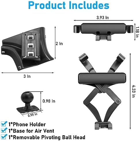Toyota Tundra & 2 nd Gen Sequoia Magnetic Phone Holder for Air Vent (2007-2013) – Anti-Shake 360° Rotation Dashboard Stand – Premium Black Automotive Accessory for Safe Hands-Free Navigation and Streaming