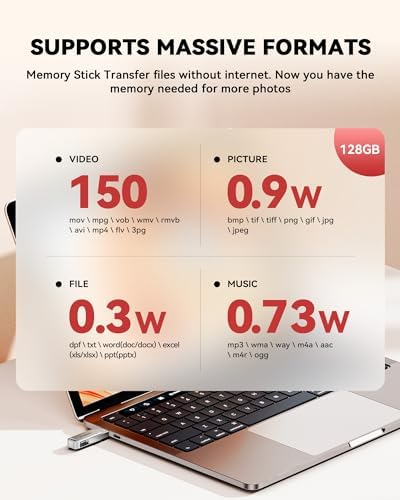 MFi Certified 256 GB Flash Drive – Ultimate Photo Storage for i Phone, i Pad, Android & PC | High-Speed USB 3.0 Memory Stick with Dual Connectors | Seamless File Transfers & Enhanced Compatibility for All Your Devices