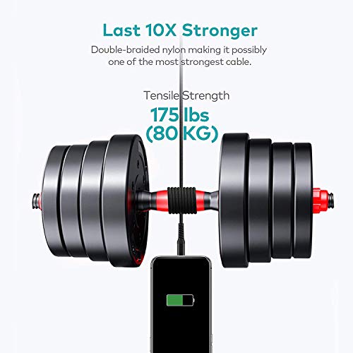 MFi Certified 16 ft Lightning Cable – 2 Pack Extra Long i Phone Charger for Ultimate Charging Flexibility, Fast Data Transfer, Durable Braided Design, Compatible with i Phone 12/11/11 Pro/11 Max/X/XS/XR/XS Max/8/7/6/5 S/SE and i Pad Mini/Air – Enhanced Performance in Blue