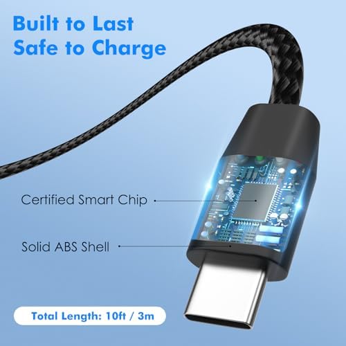 High-Speed Mo Ko 240 W USB C to USB C Charging Cable – 3.3 ft Nylon Braided, Fast Power Delivery for i Phone 15/16, Mac Book Pro 2020, Galaxy S24 – Durable, Tangle-Free, Elegant Tech Solution for Ultimate Device Connectivity