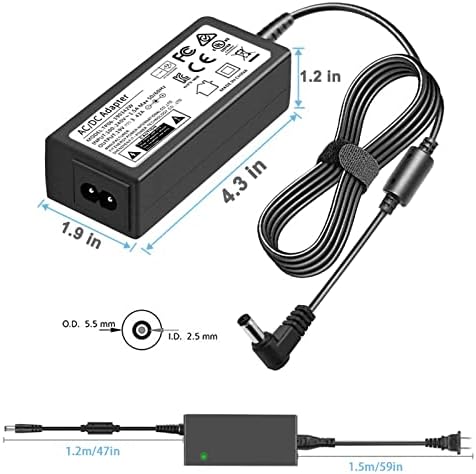 Power Up Your Devices with the TKDY 19 V 3.42 A Universal Power Supply Adapter – Versatile AC to DC Charger for Laptops, Monitors, and Speakers – 100-240 V Input, Safe & Reliable with Multiple Connectors – Ideal for Acer, Toshiba, LG, Samsung, and JBL Electronics – 65 W Maximum Output, Short Circuit & Overload Protection Included