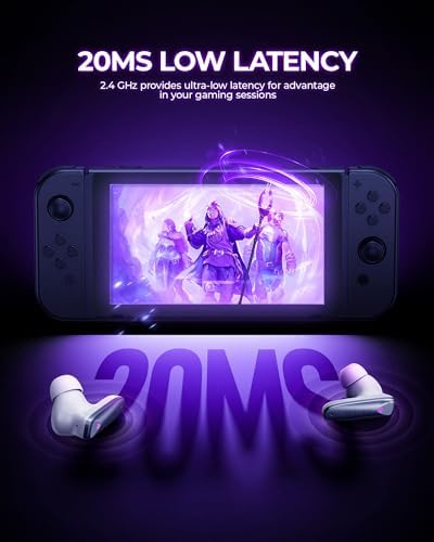 V2 Wireless Gaming Earbuds: Experience Lightning-Fast 20 ms Low Latency Audio with Dual Connectivity via 2.4 GHz USB-C Dongle & Bluetooth 5.4 – Optimized for Multi-Platform Gaming on Meta Quest 3, PS5, PC, Switch & More – Crystal Clear Sound & Noise-Cancelling Mic for Unmatched Communication – Elevate Your Gameplay with Superior Comfort & Immersive Audio Quality