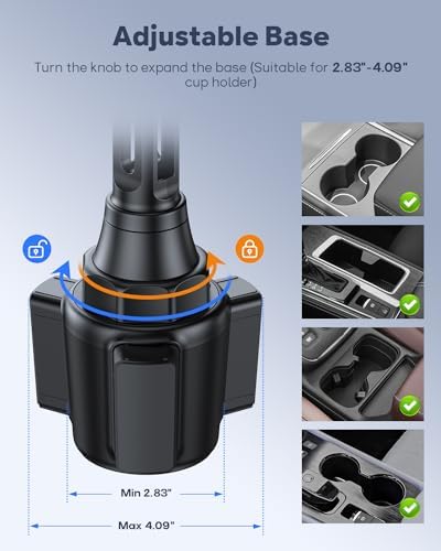 Revolutionize Your In-Car Entertainment: Adjustable Cup Holder Tablet Mount for i Pad & Tablets 7-12.9″, 360° Rotatable Arm, Silicone Grip for Secure Holding – The Ultimate Travel Companion for Streaming & Navigation