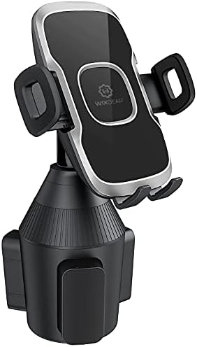 Wix Gear Adjustable Cup Holder Phone Mount – Revolutionary Car Accessory for Hands-Free Navigation and Calls, Universal Compatibility with i Phone, Samsung, Google – Enhanced Stability with Expandable Side Arms and Sturdy Base for Optimal Viewing Angles – Elevate Your Driving Safety and Convenience