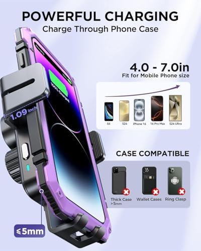 JOYROOM 15 W Qi Fast Wireless Car Charger & Auto-Clamping Phone Holder – Versatile Mount for i Phone 16 Pro Max, 15 Pro, Samsung S24/S23 – Ultimate Dashboard & Air Vent Accessory for Effortless Charging & Navigation