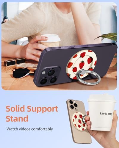 Tycamp Vintage Floral Magnetic Phone Grip – Chic Mag Safe-Compatible Ring Holder for i Phone 16/15/14/13/12 Series – Adorable & Practical Phone Stand for Women and Girls – Superior Grip for Safe Handling & Effortless Selfie Capture