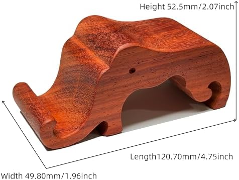 Elegant Natural Originally Handmade Creative Rosewood Cell Phone Stands Set, Elephants Mom and Babe, Portable Holder for Mobile Phones and Pads – Enhanced Compatibility and Speed
