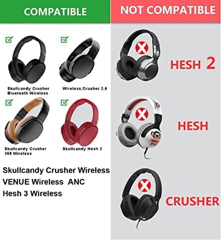 Upgrade Your Audio Experience with Premium Replacement Ear Pads for Skullcandy Crusher Wireless, Evo, and ANC Headphones – Superior Comfort & Noise Isolation in Sleek Black Design, Easy Installation & Durable Memory Foam for Extended Wear