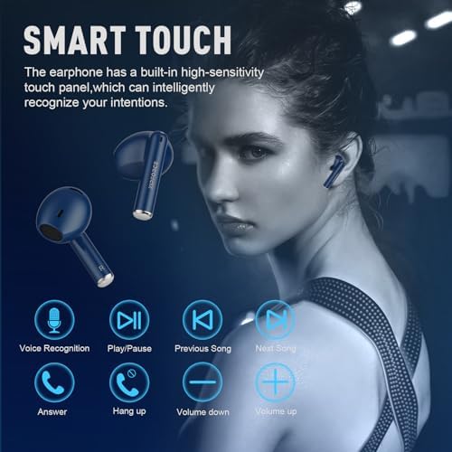 ZIPFORCE Bluetooth 5.3 True Wireless Earbuds with ENC Microphones – IPX6 Waterproof, Lightweight Design, 40-Hour Playtime, Touch Control Headphones for Seamless Audio Experience and Crystal-Clear Calls