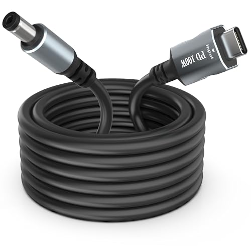 9.9 FT USB-C to DC 5521 Power Cable – High-Speed 20 V 5 A Charging Cord for PD Chargers & Power Banks, Ideal for Efficient Laptop & Device Powering, Durable & Versatile Accessory for Home, Office, and Travel Use