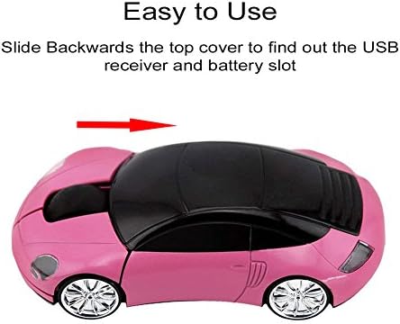 Stylish 2.4 GHz Wireless Car-Shaped Mouse – Fun Red Optical Mouse for Kids & Adults, Compact & Portable with 1600 DPI Precision for Effortless Navigation – Ideal Gift for Gaming & Everyday Use – Seamless USB Connectivity for Laptops & Desktops