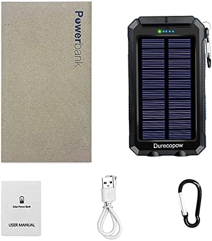 High-Capacity 20,000 m Ah Waterproof Solar Charger Power Bank for Outdoor Adventures – Dual USB-C Fast Charging with Built-in LED Flashlight and Compass (Orange) for Ultimate Portability and Reliability