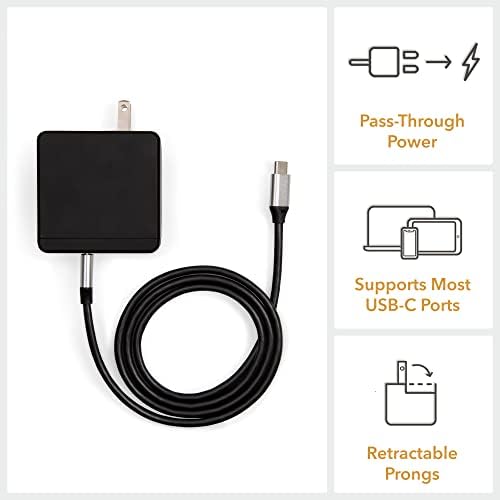 Revolutionize Your Charging with the Side Trak 45 W USB-C Wall Charger – Fast 4 K Support for Monitors & Devices, Includes 5 ft USB-C Cord for Ultimate Flexibility, Perfect for On-the-Go Power Needs, Compatible with All USB-C Gear, Compact & Durable Design for Everyday Use