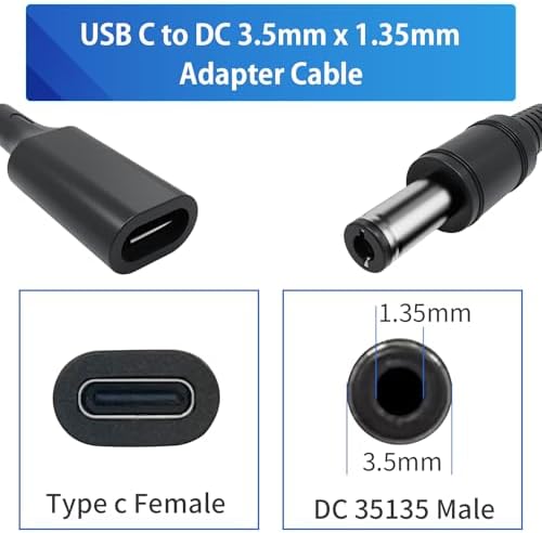 USB C to 3.5mm x 1.35mm Power Cable Cord, USB C to DC Adapter,Work with Charger and Power Bank Portable for Outdoor Test, Studio and Travel – Enhanced Compatibility and Speed