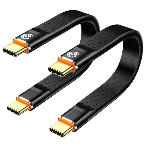 Ultra-Fast 0.4 ft USB C to USB C Cable Pack – 5 Inch Thunderbolt 4 & USB4 Compatible Cord for 8 K Video Transfer and 240 W Fast Charging – Perfect for i Phone 16, Mac Book, Galaxy S25, and e GPU Connectivity – Compact Design for Seamless Docking and Enhanced Durability