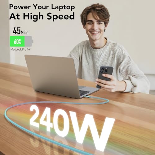 Revolutionize Your Charging Routine with the 240 W USB-C to USB-C Cable – Unmatched 480 Mbps Data Transfer, Universal Compatibility for i Phone 16/15 Pro Max, Galaxy S25/S24, & More – 6 FT of Enhanced Flexibility for Fast Charging & Reliable Performance