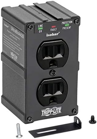 Tripp Lite Isobar ISOBLOK2-0 Industrial Heavy Duty Outlet Extender – Rugged Surge Protector Power Strip with 2 Grounded Outlets, Direct Plug-in Metal Design for Workshop & Garage Use – EMI/RFI Noise Filtering for Enhanced Equipment Safety and Efficiency