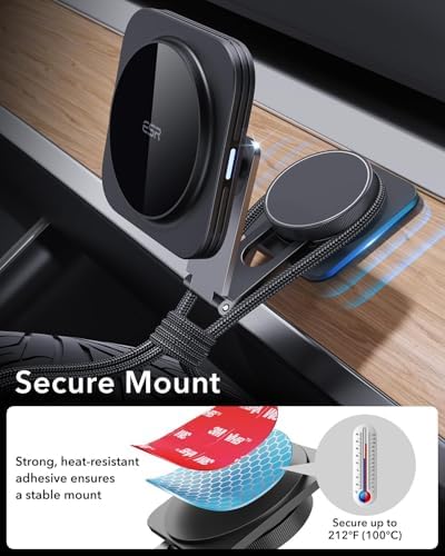 Revolutionize Your Drive with the ESR Qi2 15 W Mag Safe Car Mount Charger – Effortless Fast Wireless Charging for i Phone 12-16 & S25, Secure Magnetic Hold for Dashboard/Windshield, Stylish Black Design, Ultimate Convenience and Enhanced Compatibility