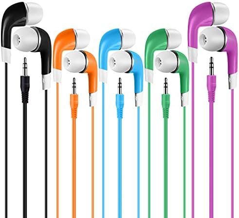 Colorful Bulk Kids Earbuds – 100 Pack Individually Packaged Classroom Earphones for Students, Libraries & Hospitals – Comfortable Fit, Enhanced Device Compatibility, Perfect for Group Learning Activities