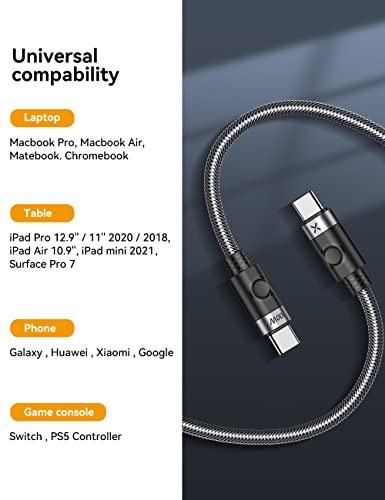High-Powered 100 W USB C to USB C Charging Cable – i Dsonix 20 V/5 A Fast Charge Cord, 1.6 ft Length for Mac Book, i Pad Pro, and Samsung Galaxy Devices – Ultimate Compatibility and Rapid Data Transfer Solution