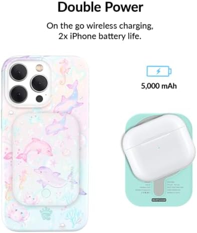 Stylish Hot Pink Leopard VELVET CAVIAR Magnetic Power Bank – Mag Safe Compatible Slim Charger for i Phone 12, 13, 14, 15 – Fast 5000 m Ah Portable Battery Pack with USB-C for Effortless Charging on the Go