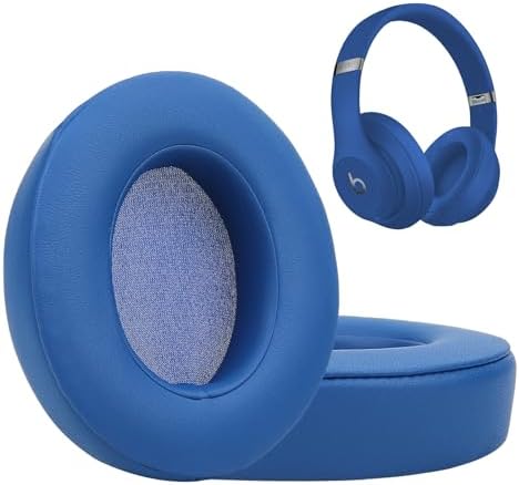 Upgrade Your Audio Experience with Premium Noise-Isolating Memory Foam Ear Pads for Studio 2 & 3 Headphones – Waterproof Protein Leather Cushions in Blue for Unmatched Comfort and Enhanced Sound Quality