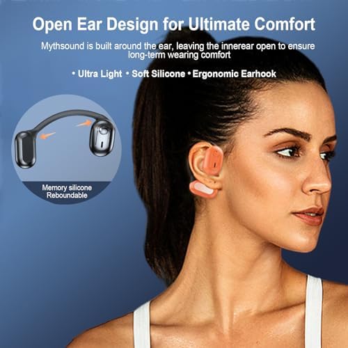 Revolutionary Open Ear Bluetooth 5.3 Earbuds with Ergonomic Secure Earhooks – Ideal for Active Lifestyles, Featuring Fast Charging, Sweat-Resistant Design, and Smart Digital Display Case for Music, Gaming, and Sports Enthusiasts – Unmatched Comfort and Connectivity for All-Day Use
