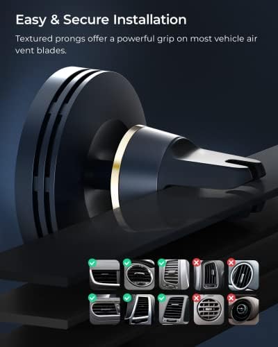 i Ottie Velox Universal Magnetic Air Vent Phone Mount – Enhanced Mag Safe Compatibility for i Phone 12-16 & Android Devices with Included Adapter – Secure Silicone Grip for Hands-Free Navigation and Easy Access