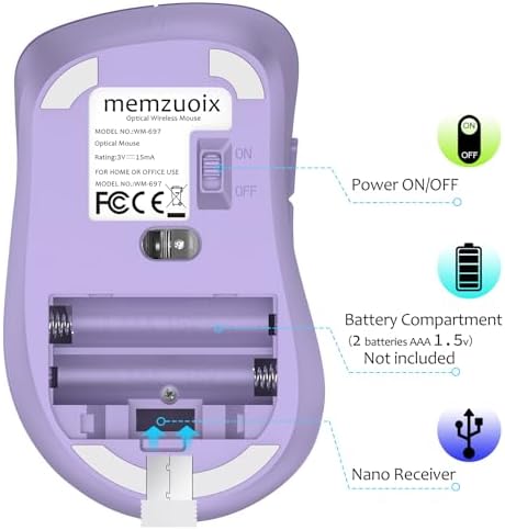 Upgrade Your Workflow with the Memzuoix 2.4 G Wireless Mouse – Ergonomic and Portable 1400 DPI USB Mouse for Laptop, PC & Desktop | 5 Customizable Buttons for Ultimate Control | Ideal for Professionals and Casual Users Alike