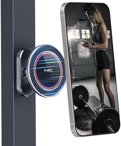 Premium A2 C All-Metal Magnetic Phone Holder for Mag Safe – Ultimate Gym Companion for i Phone 12-16, Featuring Dual Magnet Technology, Portable Design, and Stylish Durability – Perfect Workout Essential Gift for Fitness Enthusiasts