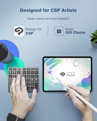 Revolutionize Your Artistry with the Ultimate Wireless Shortcut Keyboard for Clip Studio Paint – Rechargeable Bluetooth Keypad Featuring 35 Customizable One-Handed Shortcut Keys for Effortless Creativity on Windows, Mac, i OS & Android. Enhance Your Workflow with Seamless Compatibility and Unmatched Portability!