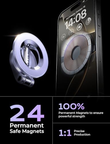 LISEN Mag Safe Ultra Magnetic Car Phone Mount – Elegant Cold Brew Purple Dashboard Holder for i Phone 16 Series – Reliable Hands-Free Driving Accessory with 360-Degree Rotation – Effortless Installation for Enhanced Safety and Style – Ideal Gift for i Phone Aficionados – Secure Magnetic Grip for All Road Conditions