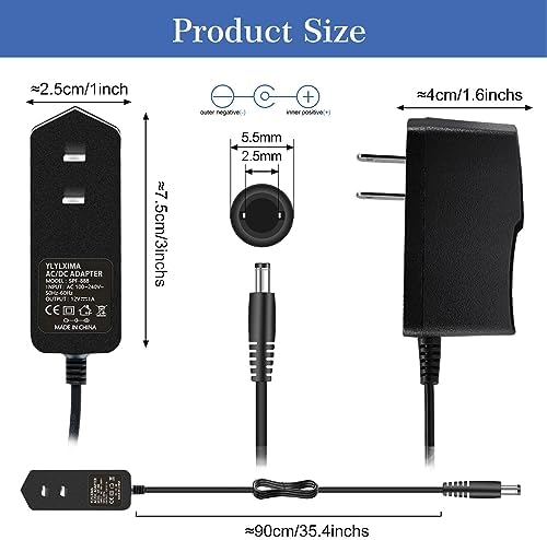 Versatile 12 V 1 A Power Adapter – Reliable AC to DC Transformer with Global Input Range (100-240 V) for LED Lighting and Equipment, Compact US Plug Design with 5.5 x 2.5 mm Connector, Enhanced Safety Features for Optimal Device Performance and Longevity