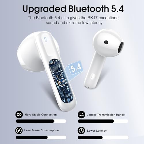 Cillso Bluetooth 5.4 Wireless Earbuds – Superior Hi-Fi Stereo Sound with 4-Mic Noise Cancellation, 40-Hour Long Battery Life, IP7 Waterproof Design, Quick USB-C Charging, and Dual LED Battery Indicator – Perfect for On-the-Go Music Lovers and Active Professionals