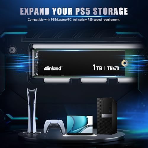 Elevate Your Performance with the INLAND TN450 500 GB NVMe M.2 PCIe Gen4 x4 Internal SSD – Unmatched 5,000 MB/s Speeds, 3 D NAND Technology for Ultimate Durability, Perfect Upgrade for Laptops & Desktops