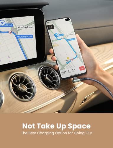 AINOPE Right Angle USB C Cable – 2-Pack (10 ft + 10 ft) Fast Charging 3.1 A Nylon Braided Charger for Enhanced Device Compatibility, Ideal for Gaming and Multitasking, Durable Black Design