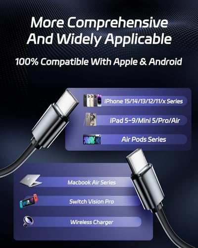 Ultimate 66 W Retractable Car Phone Charger – Fast Dual Type-C Charging Solution for i Phone 15/14, Samsung Galaxy S23+/S23/S22, i Pads – Tangle-Free Design for Efficient Multi-Device Power-Up in Cars and Trucks – Perfect Travel Accessory with Built-In Safety Features
