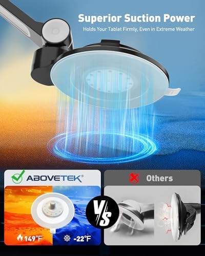 Maximize Your Mobile Utility with the Above TEK i Pad Suction Mount – Versatile Phone & Tablet Holder for 4″-11″ Devices | Secure Suction Cup Technology for Cars, Trucks, and Home Use | Adjustable Arm for Perfect Viewing Angles | Lightweight and Durable Design for Easy Portability | Ideal for Hands-Free Navigation, Streaming, and Calls | Elevate Your Experience on Windows, Mirrors, and Dashboards