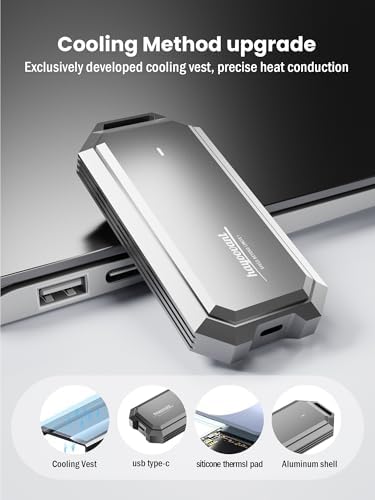 Ultra-Fast 40 Gbps NVMe Enclosure with Cooling Fan – Premium Aluminum Thunderbolt 4 & USB 4 External SSD Case for M.2 2280/2260/2242 Drives – Unmatched Compatibility & Performance for Gaming, Video Editing & More